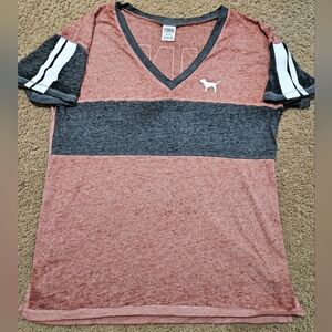 PINK Victoria's Secret Vintage Oversized Burnout Spellout Tee